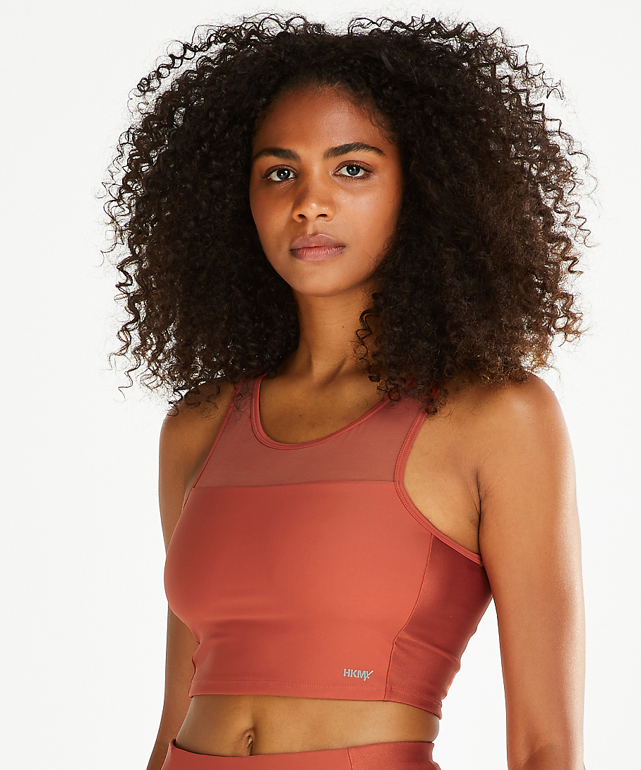HKMX Shine on Sports cropped tanktop, Brown, main