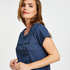 Short-Sleeved Maternity Nightshirt, Blue