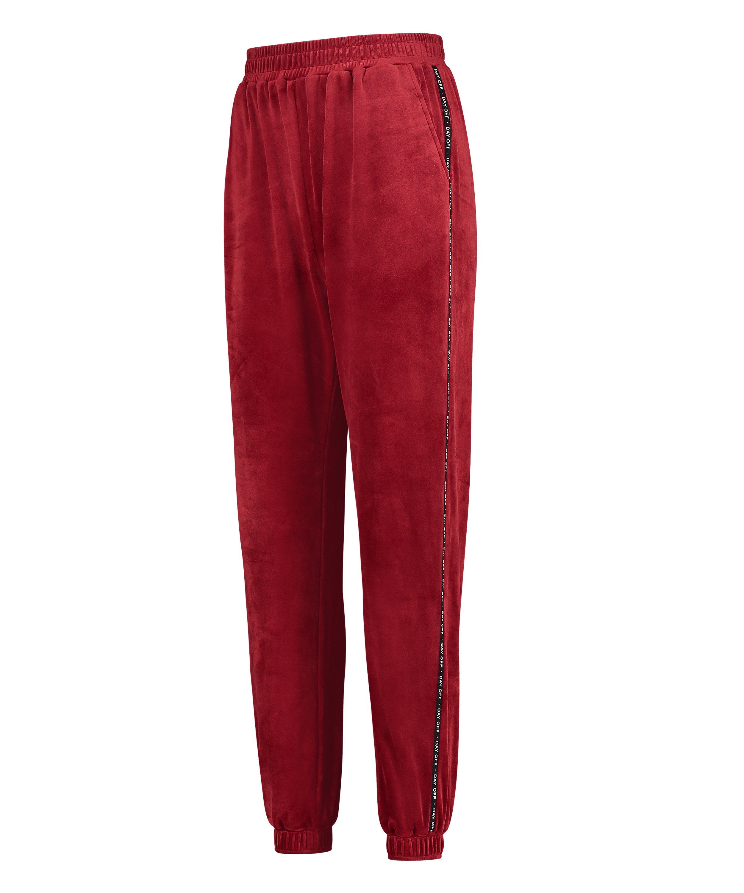 Loosefit Velour Jogging Bottoms, Red, main