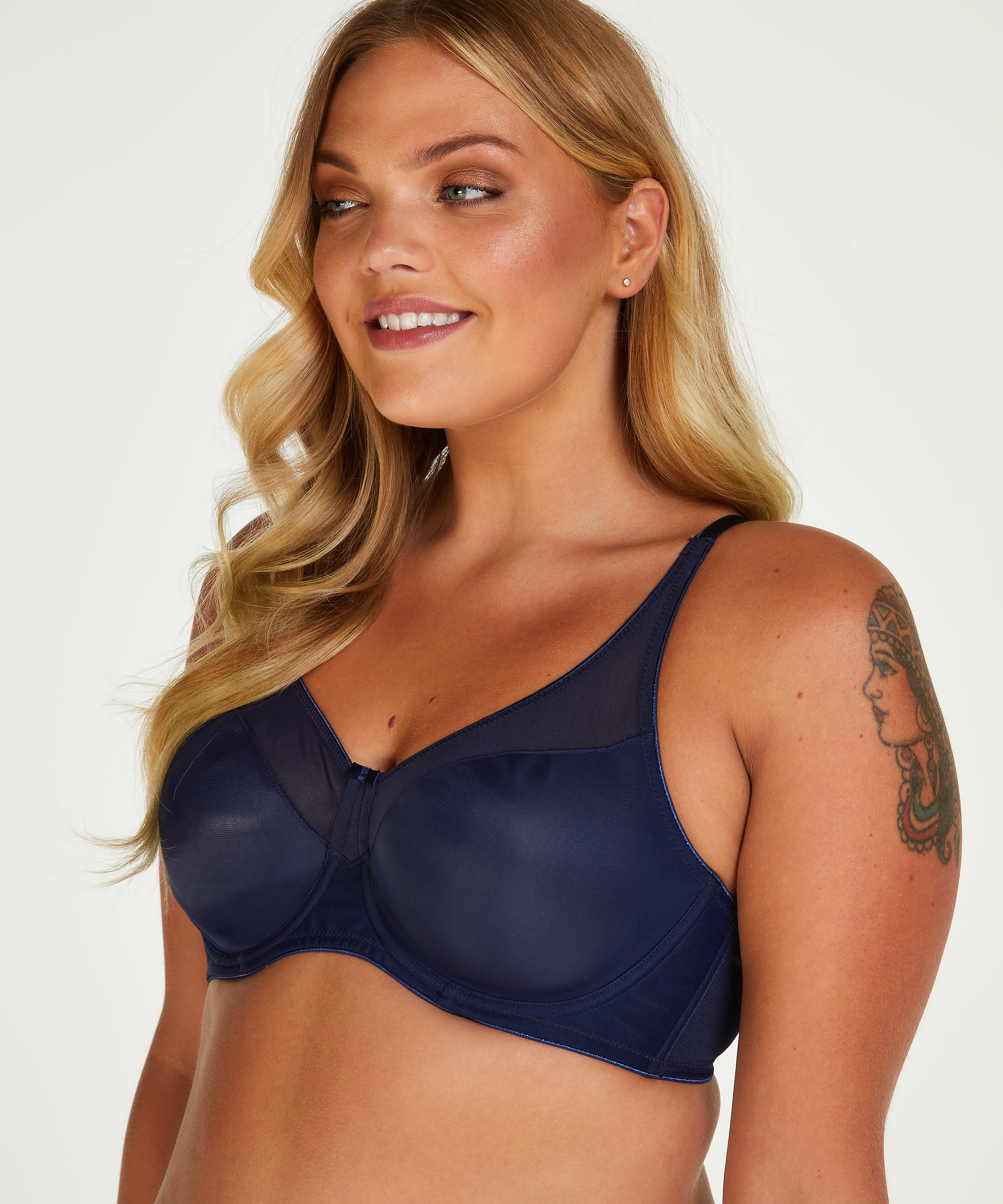 Nina Non-Padded Underwired Minimizer Bra, Blue, main