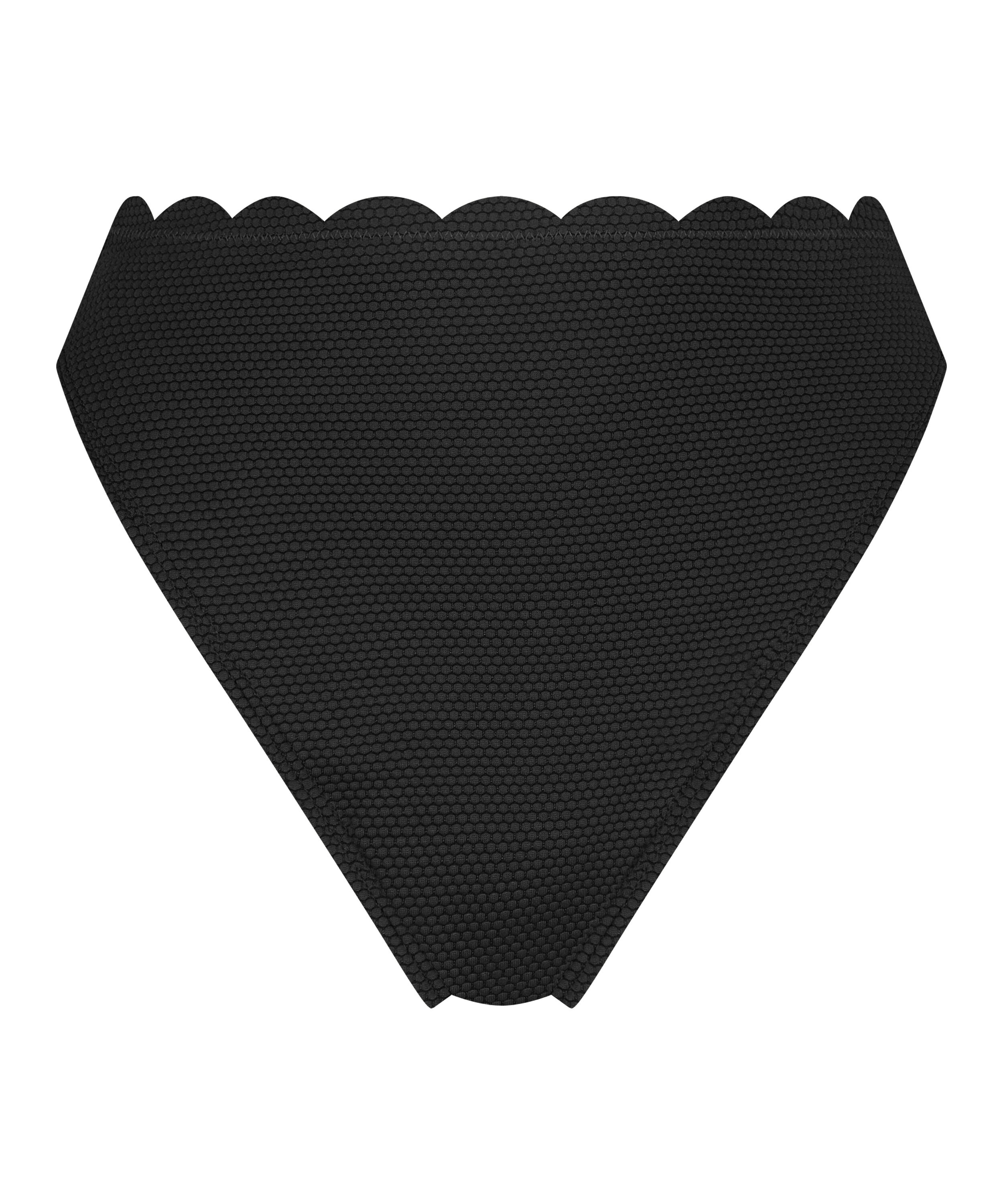 Scallop Rio Bikini Bottoms, Black