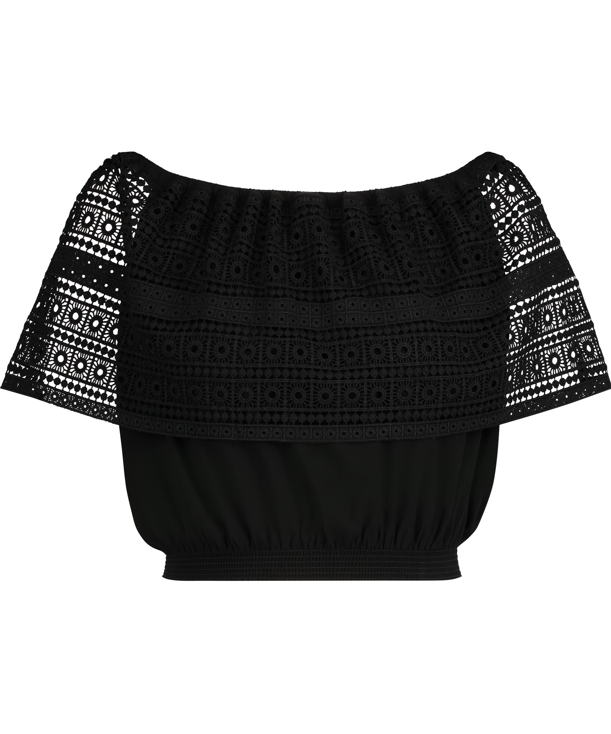 Crochet top, Black, main