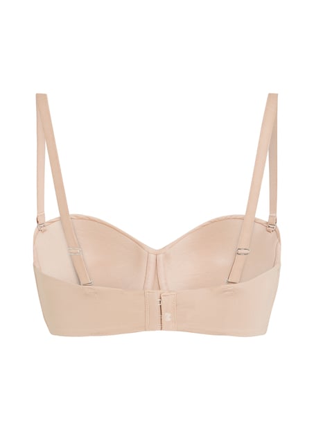 Smooth Padded Underwired Strapless Push-Up Bra, Beige