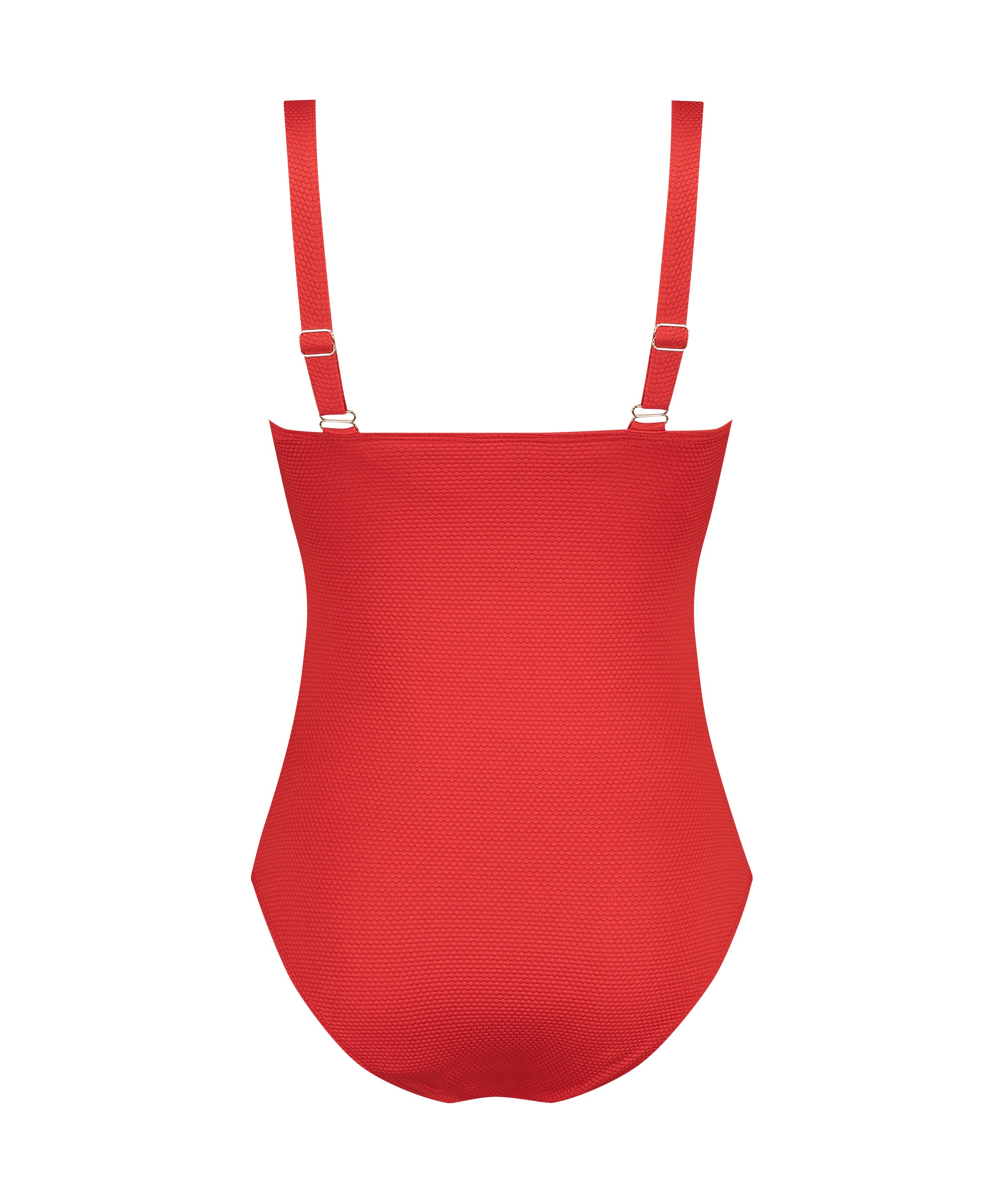 Scallop Shaping Swimsuit, Red, main