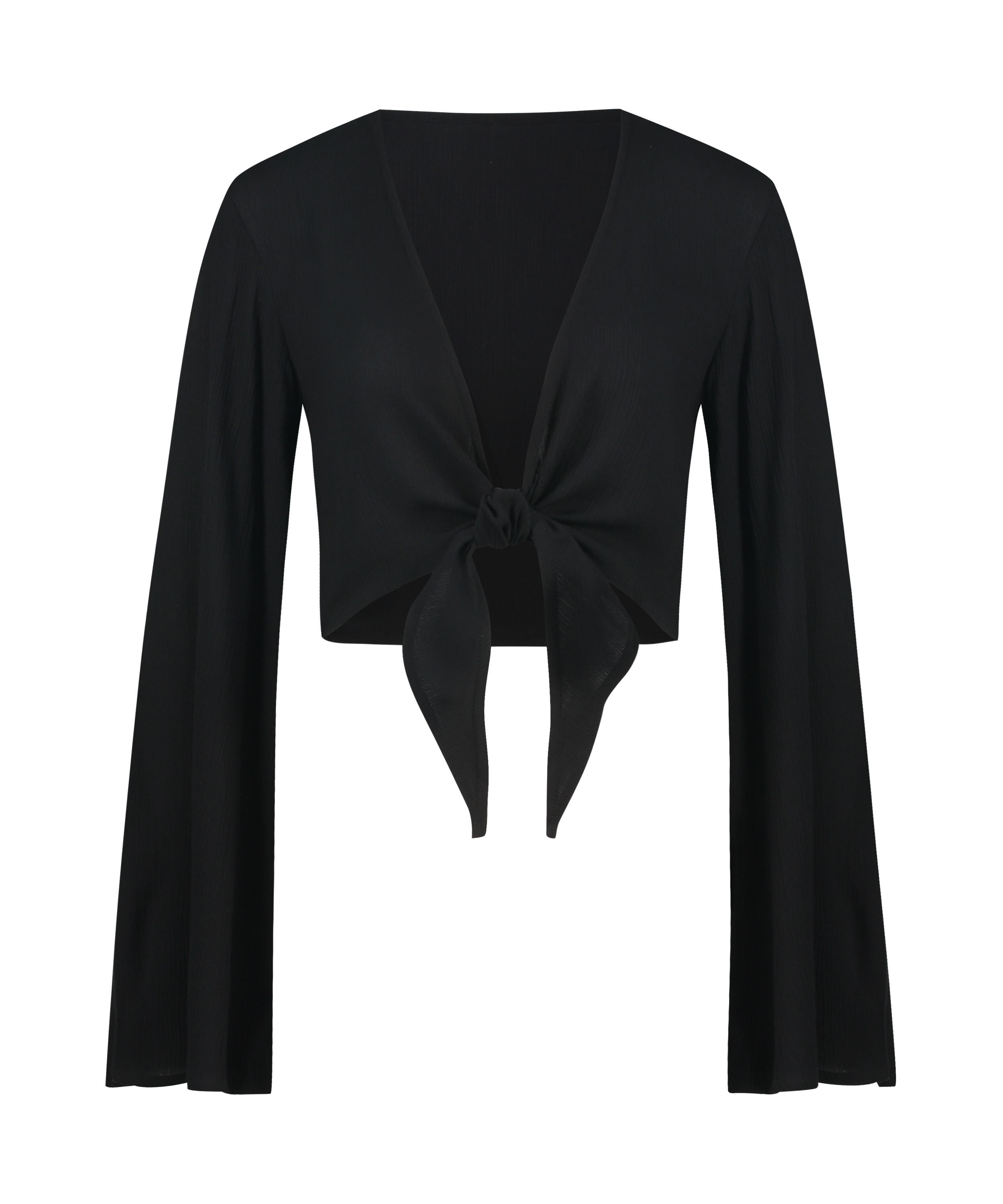 Knot Long Sleeve Top, Black, main