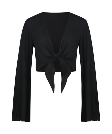 Knot Long Sleeve Top, Black