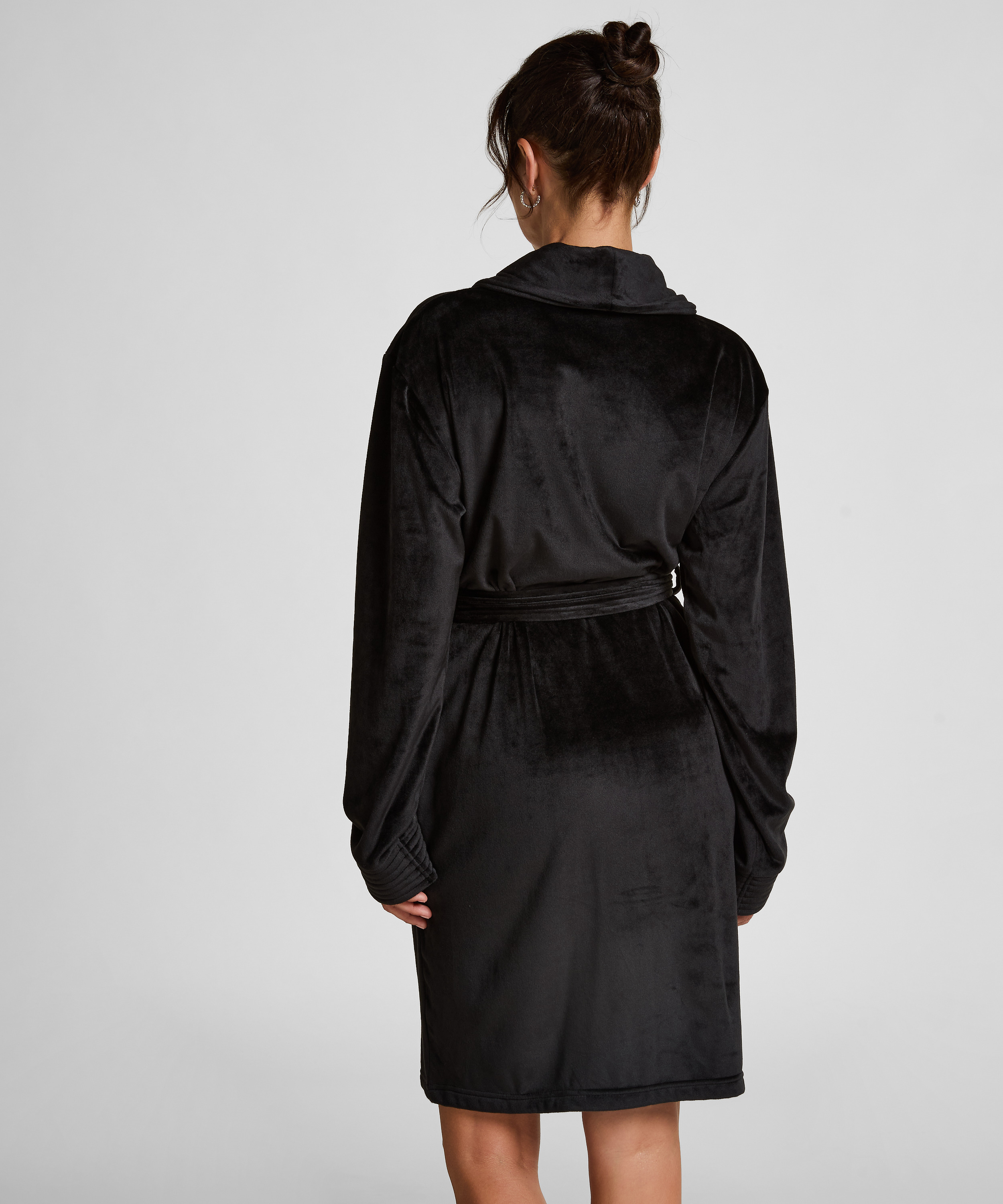 Velours Bathrobe, Black, main