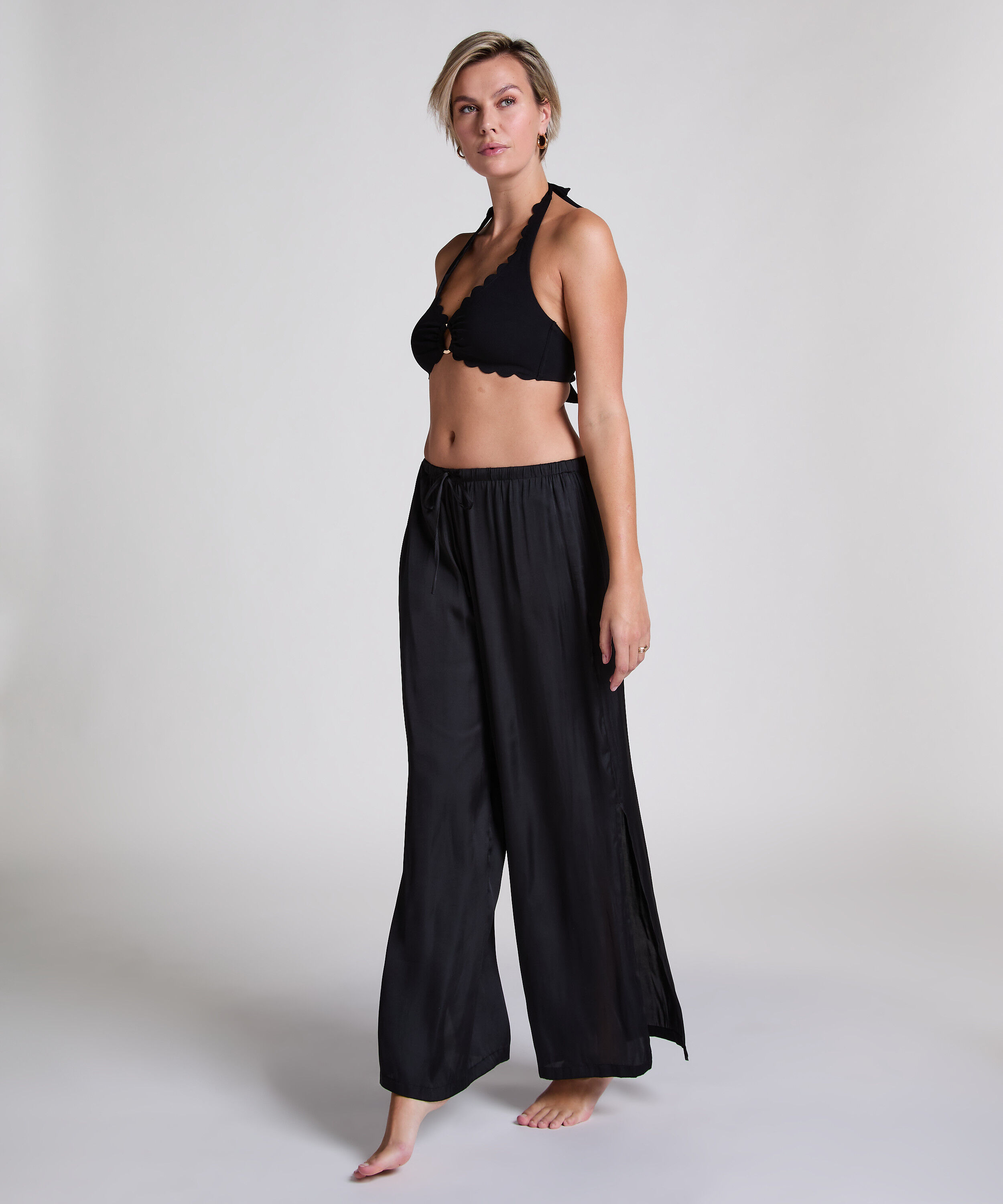 Beach Satin Pant, Black
