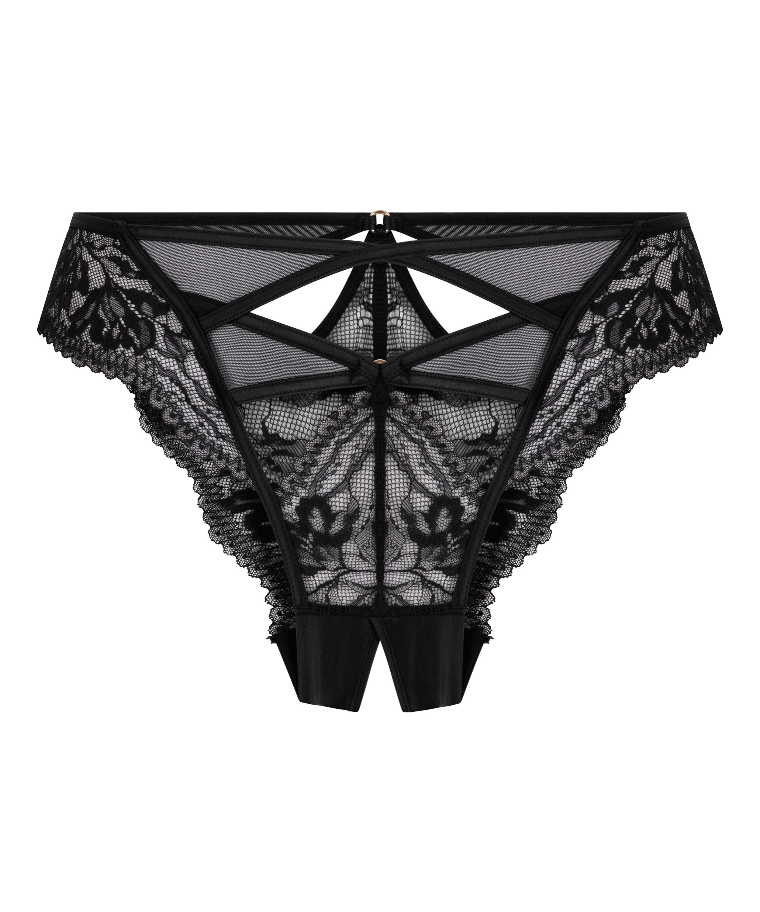 Amel Open Crotch Brazilian, Black, main