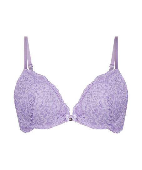 Rose padded push-up bra, Purple