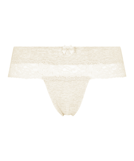 Cotton boxer thong, Beige