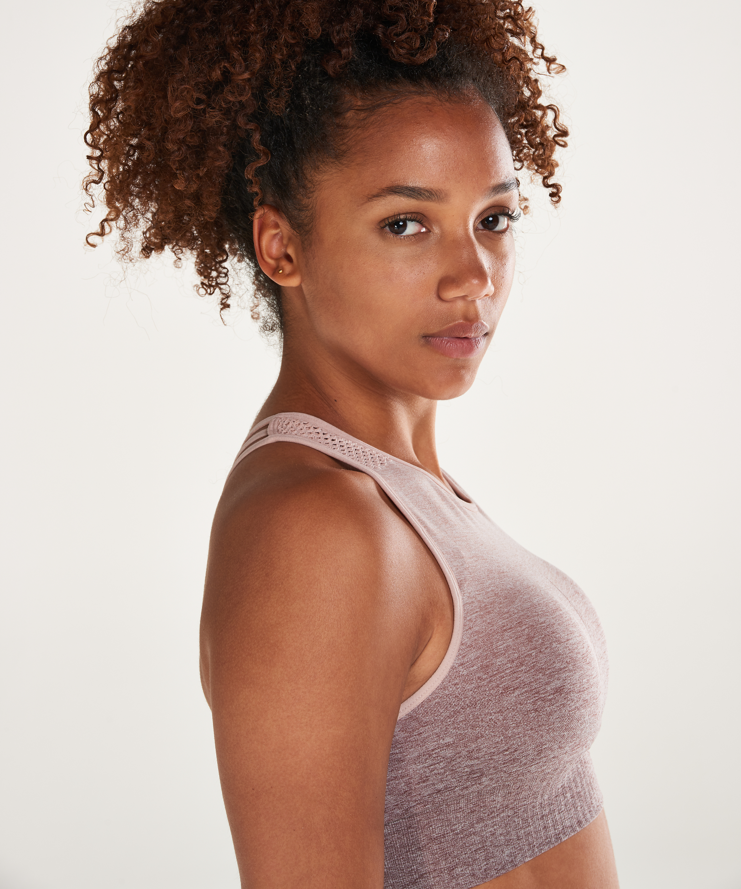HKMX Highneck Ombre Level 2 Sports Bra, Pink, main