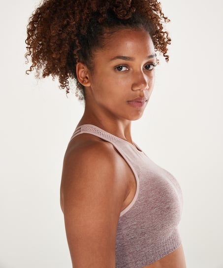 HKMX Highneck Ombre Level 2 Sports Bra, Pink