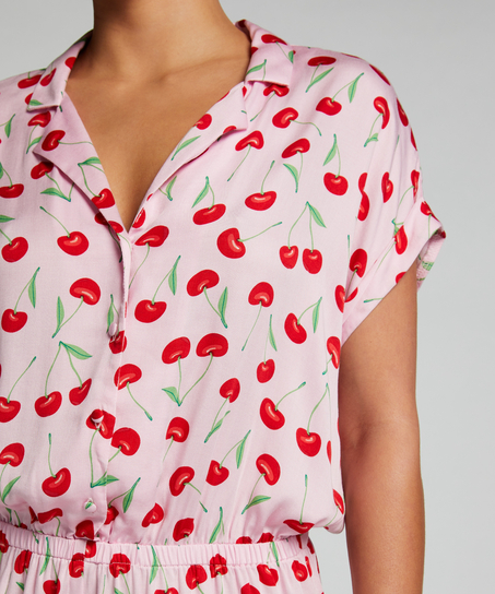 Teddy Cherry Onesie, Pink