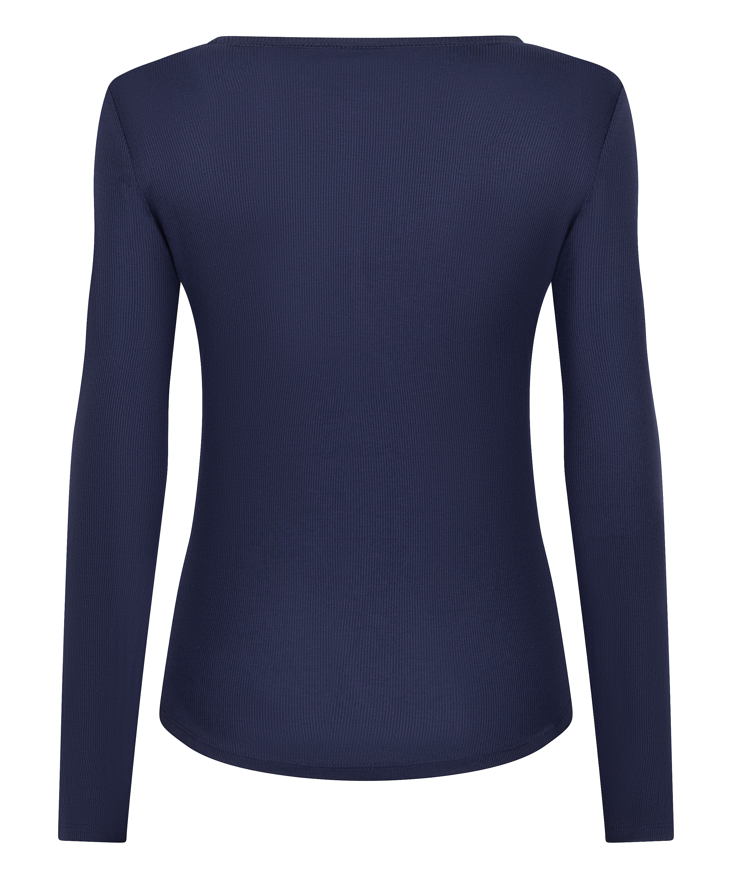 Longsleeved Pyjama Top Henley, Blue, main