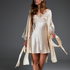 Silk Lace Kimono, Beige