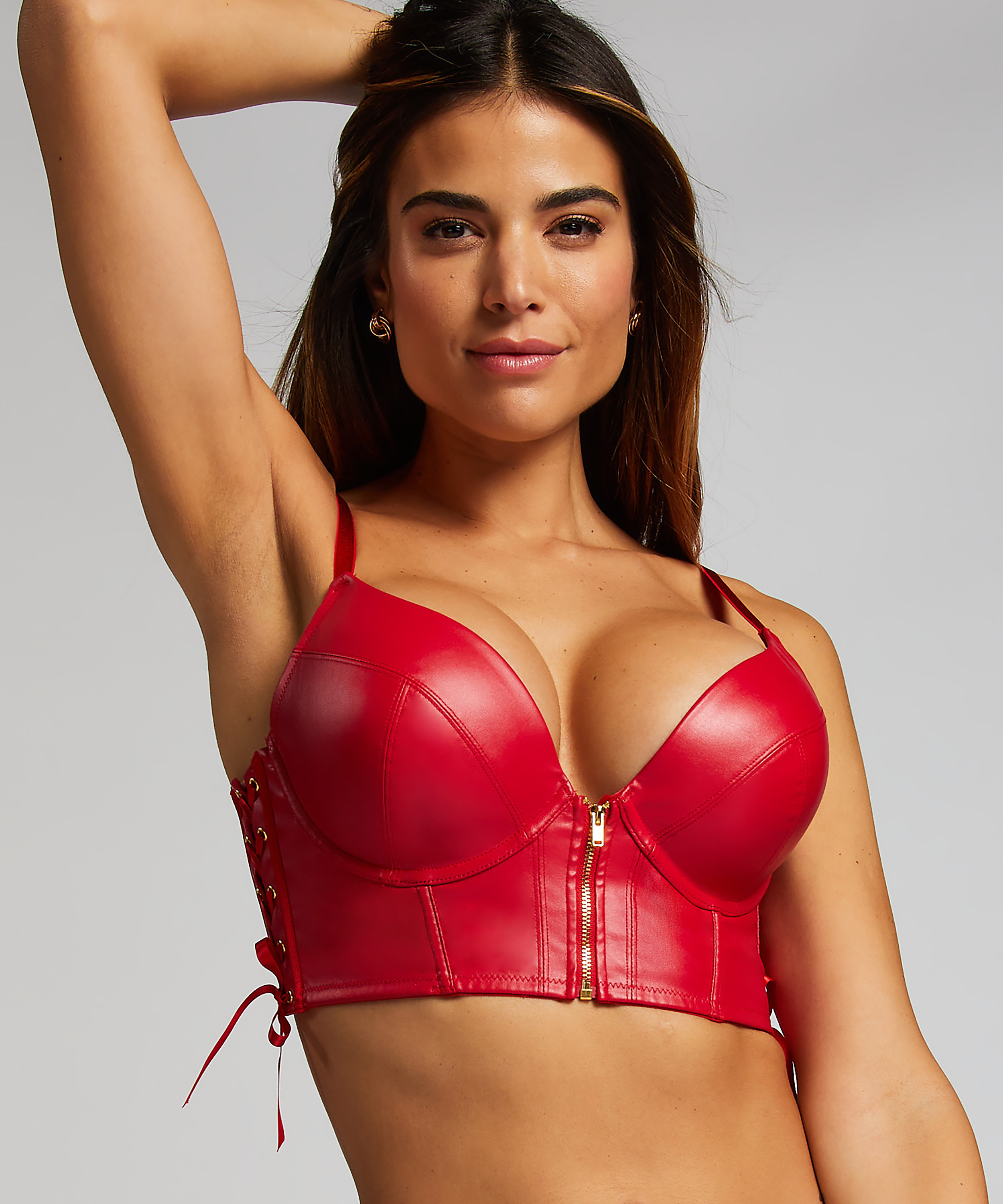 Manu Padded Push-up Underwired Bra, Red, main