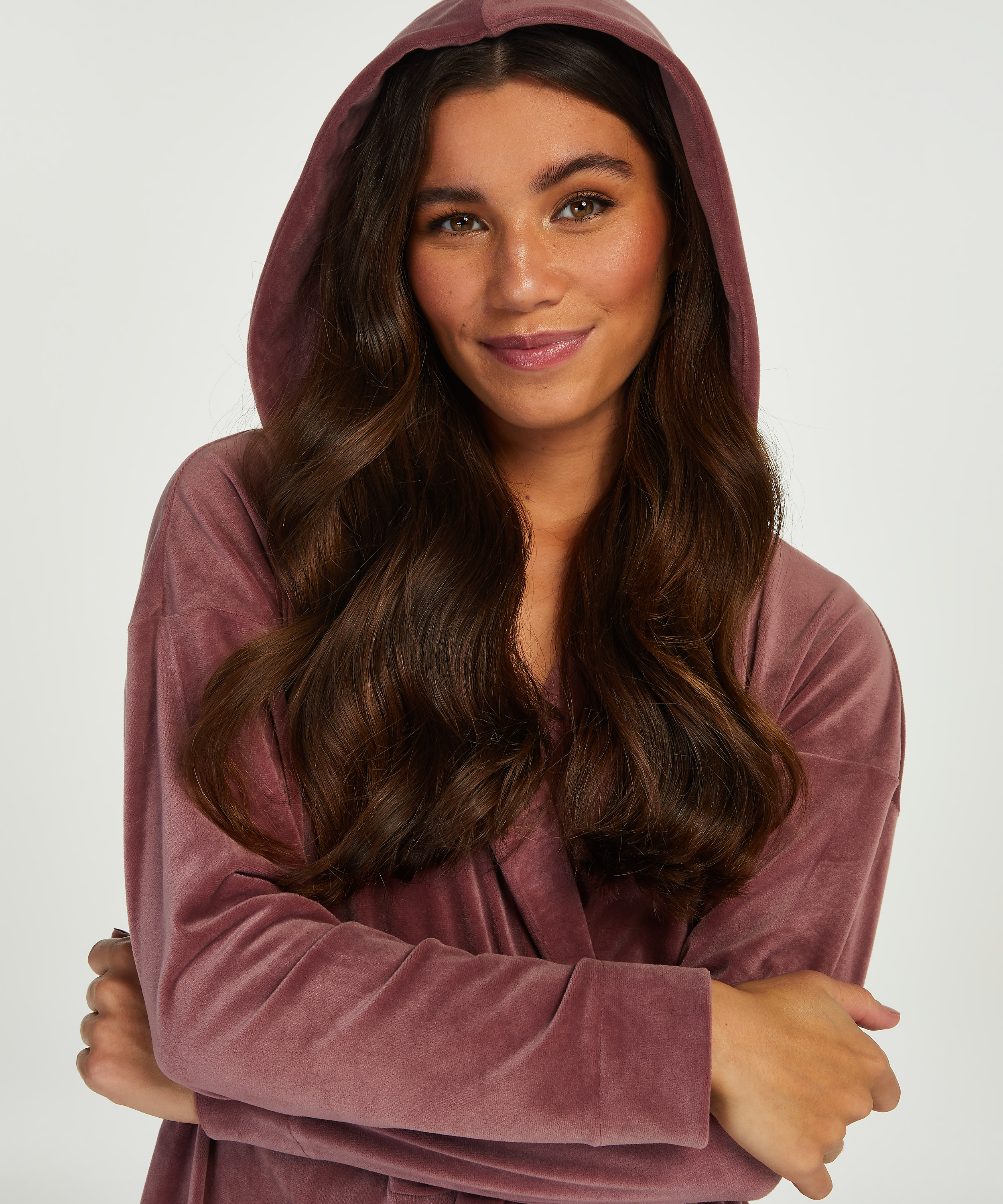 Velours Bathrobe, Purple, main