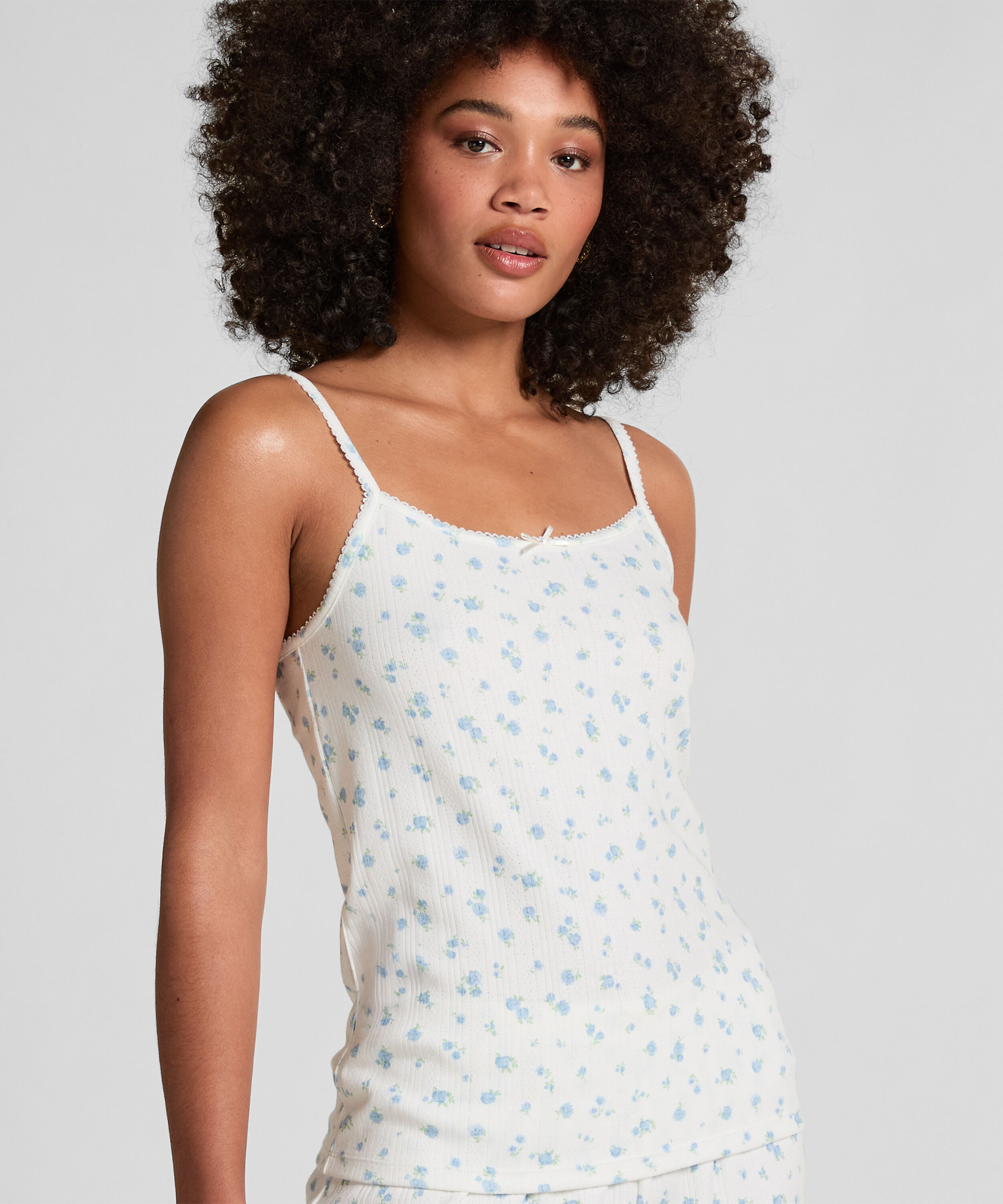 Cami Pointelle, White Cami Pointelle, White