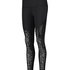 HKMX High Waisted Leopard Flock Sports Leggings, Black