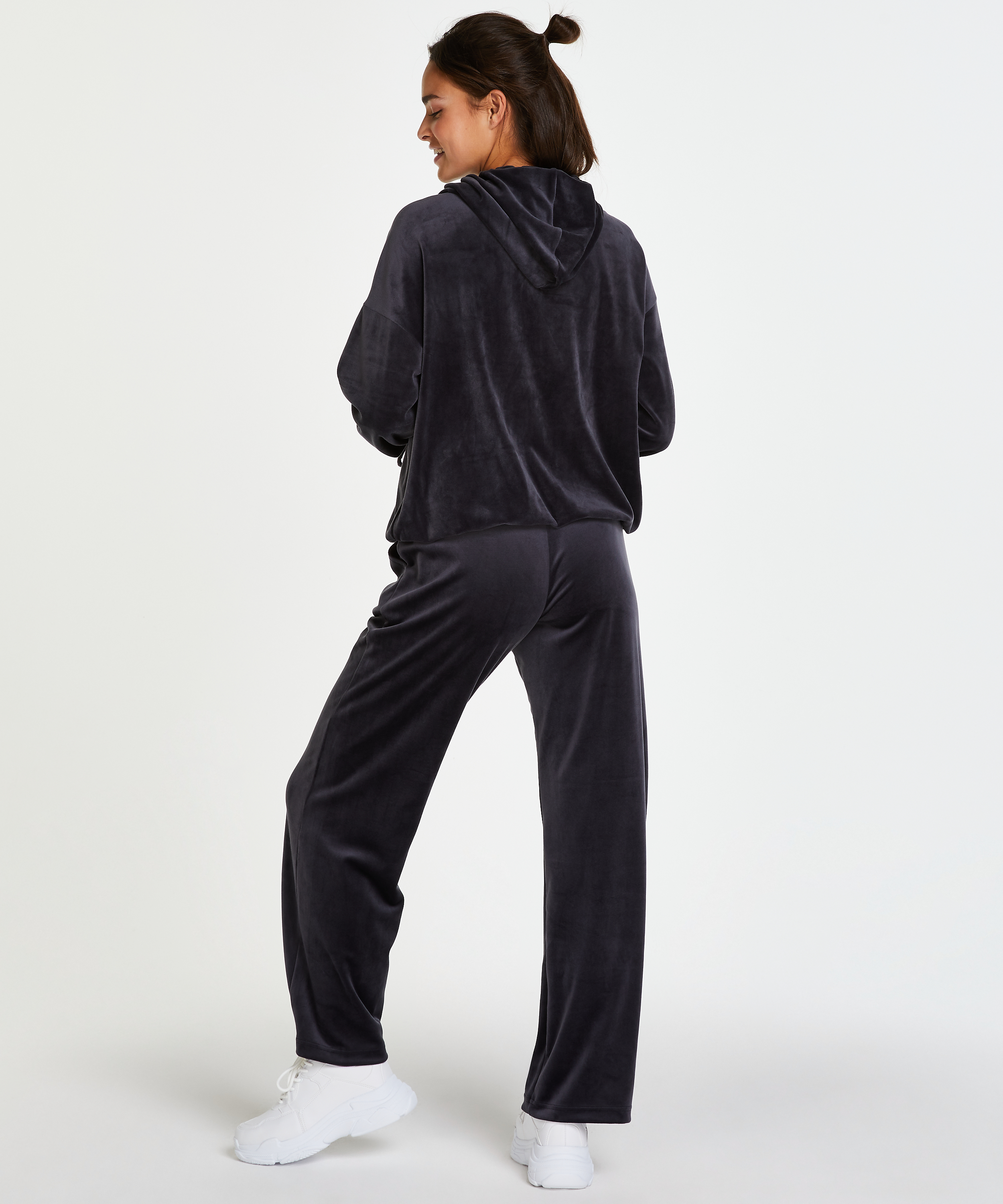 Velours Pyjama Bottoms, Grey, main