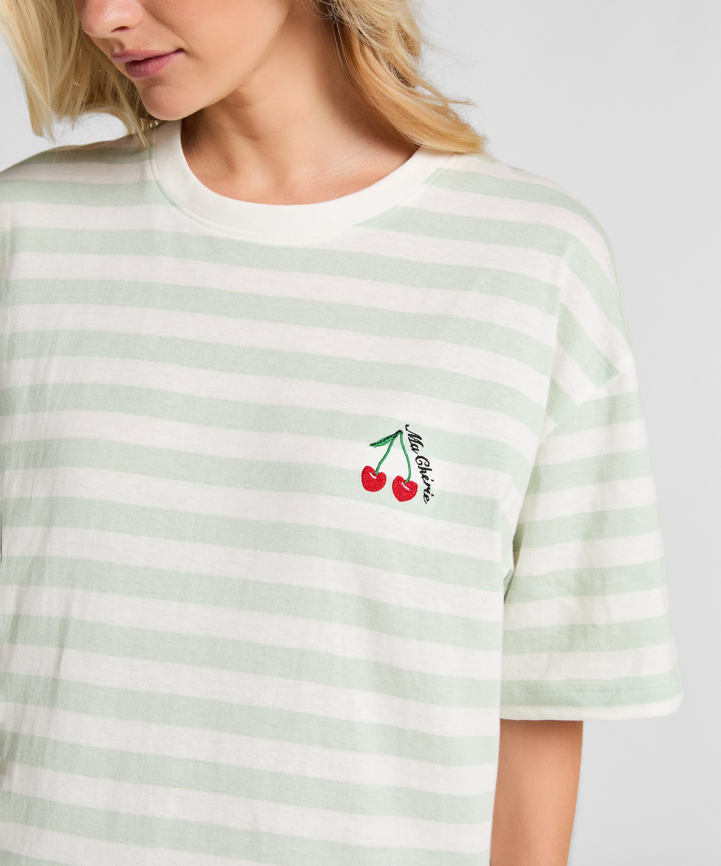 Round Neck Nightshirt, Green, main