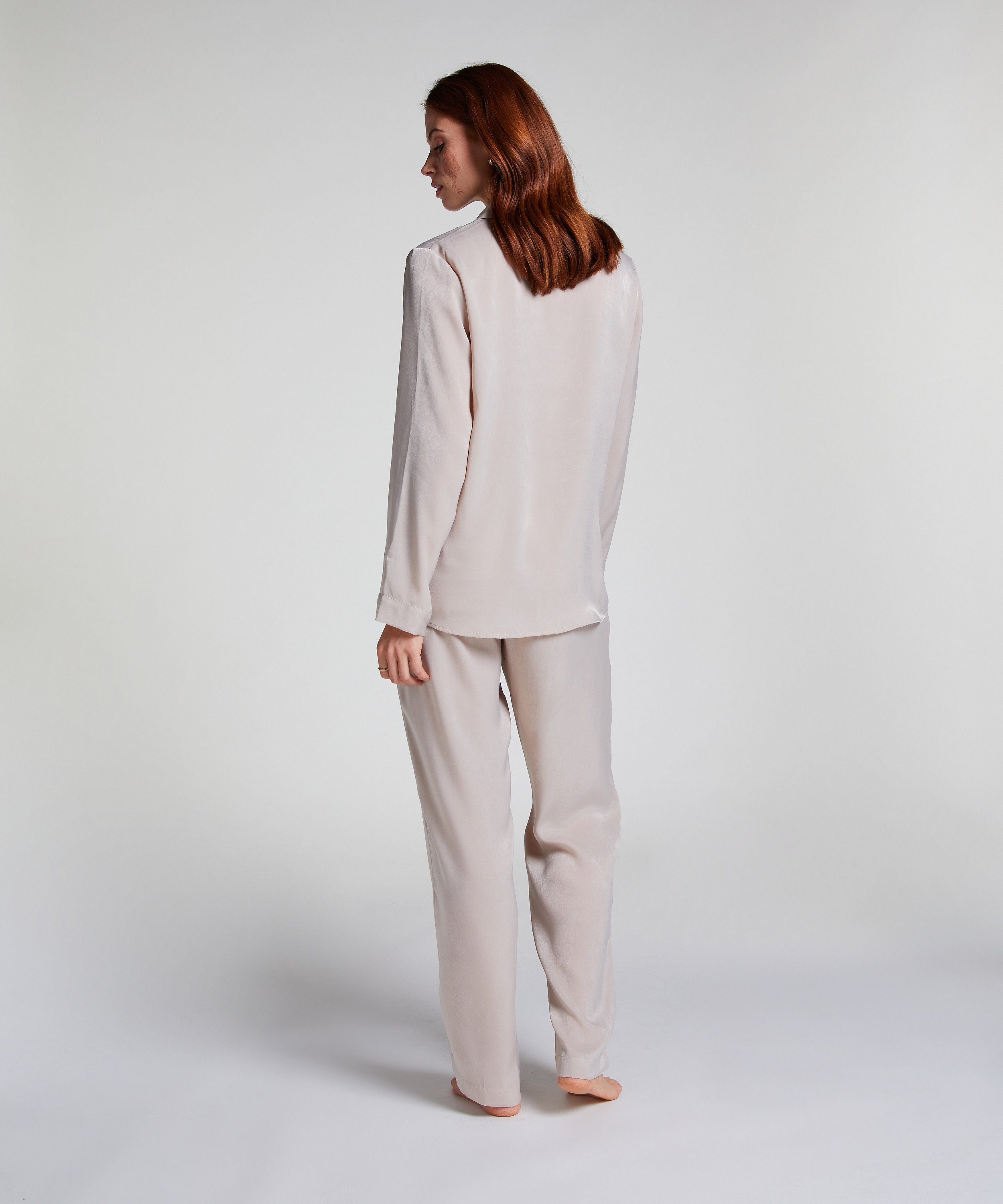 Satin Trousers, Beige, main