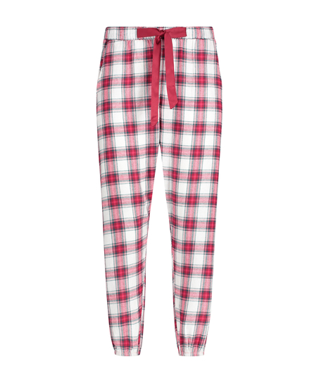 Twill Check Pyjama Pants, Red