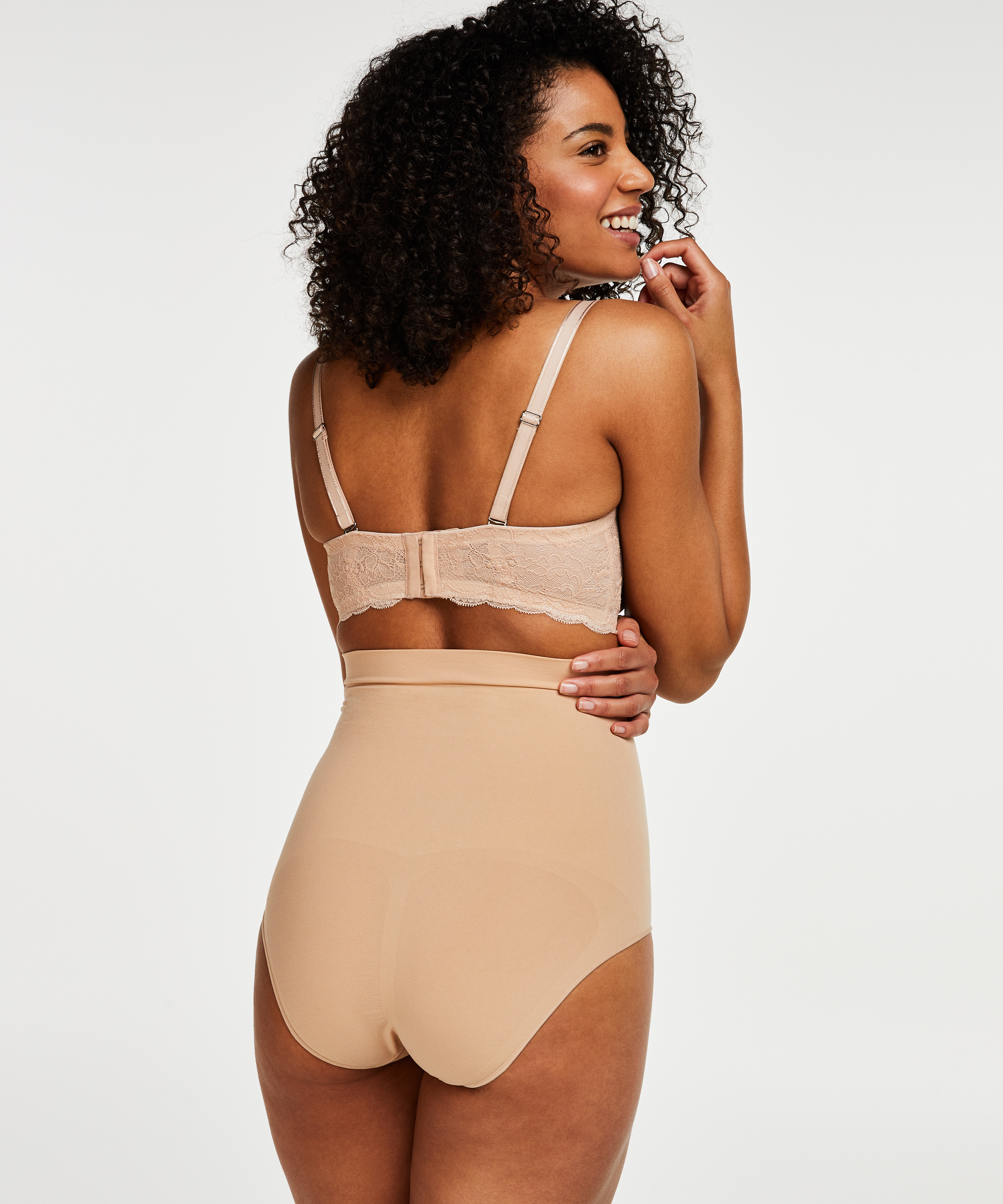 Firming high waisted brief - Level 2, Beige, main