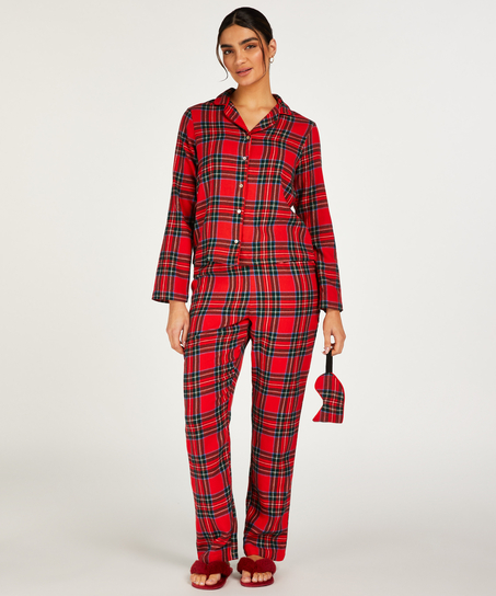 Twill Check Pyjama Set, Red