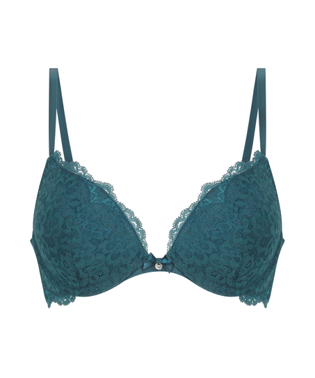 Marine Padded Underwired Push-Up Bra, Blue