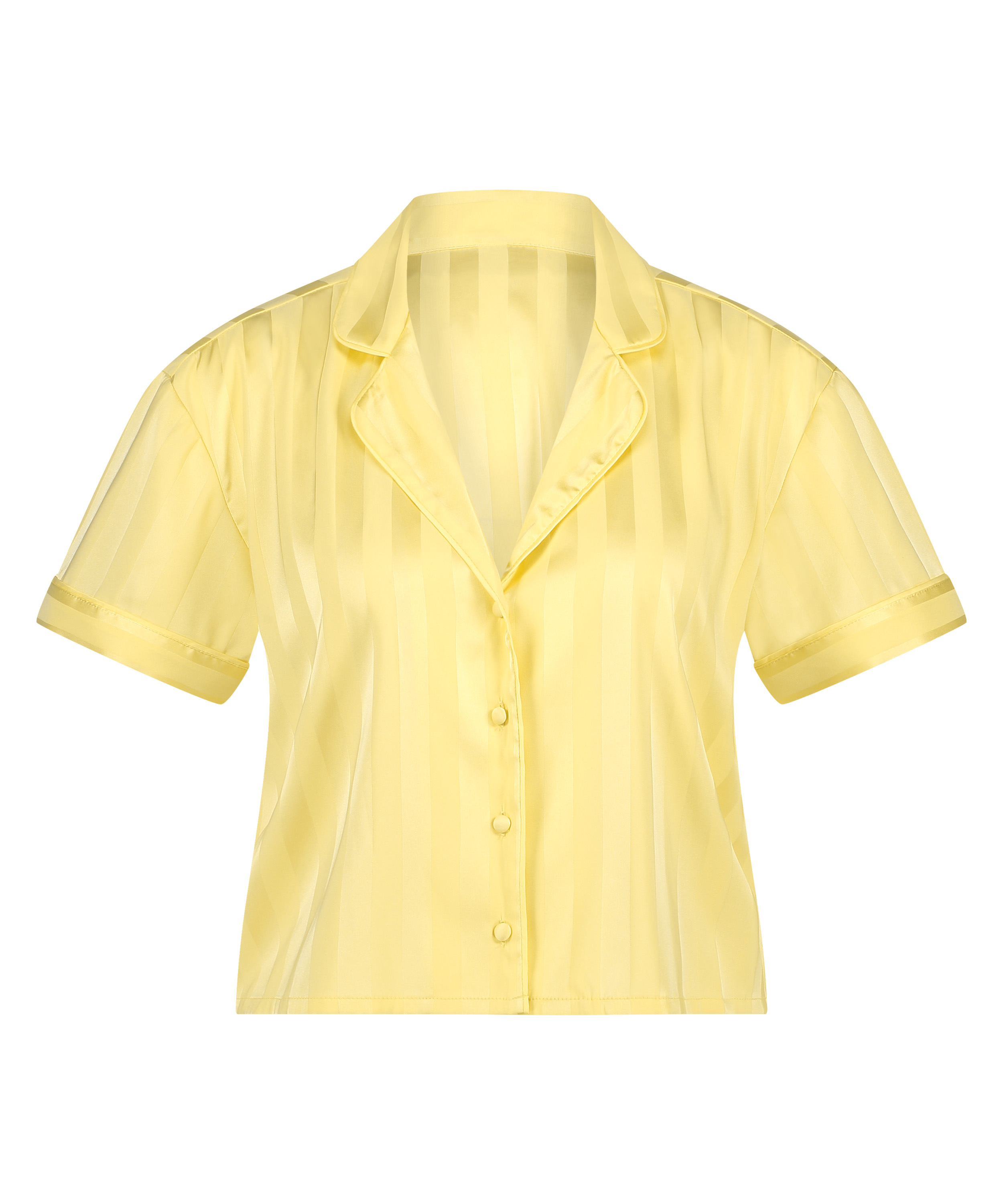Satin Short-Sleeved Jacket, Yellow, main