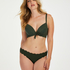 Scallop Glam padded underwired bikini top, Green