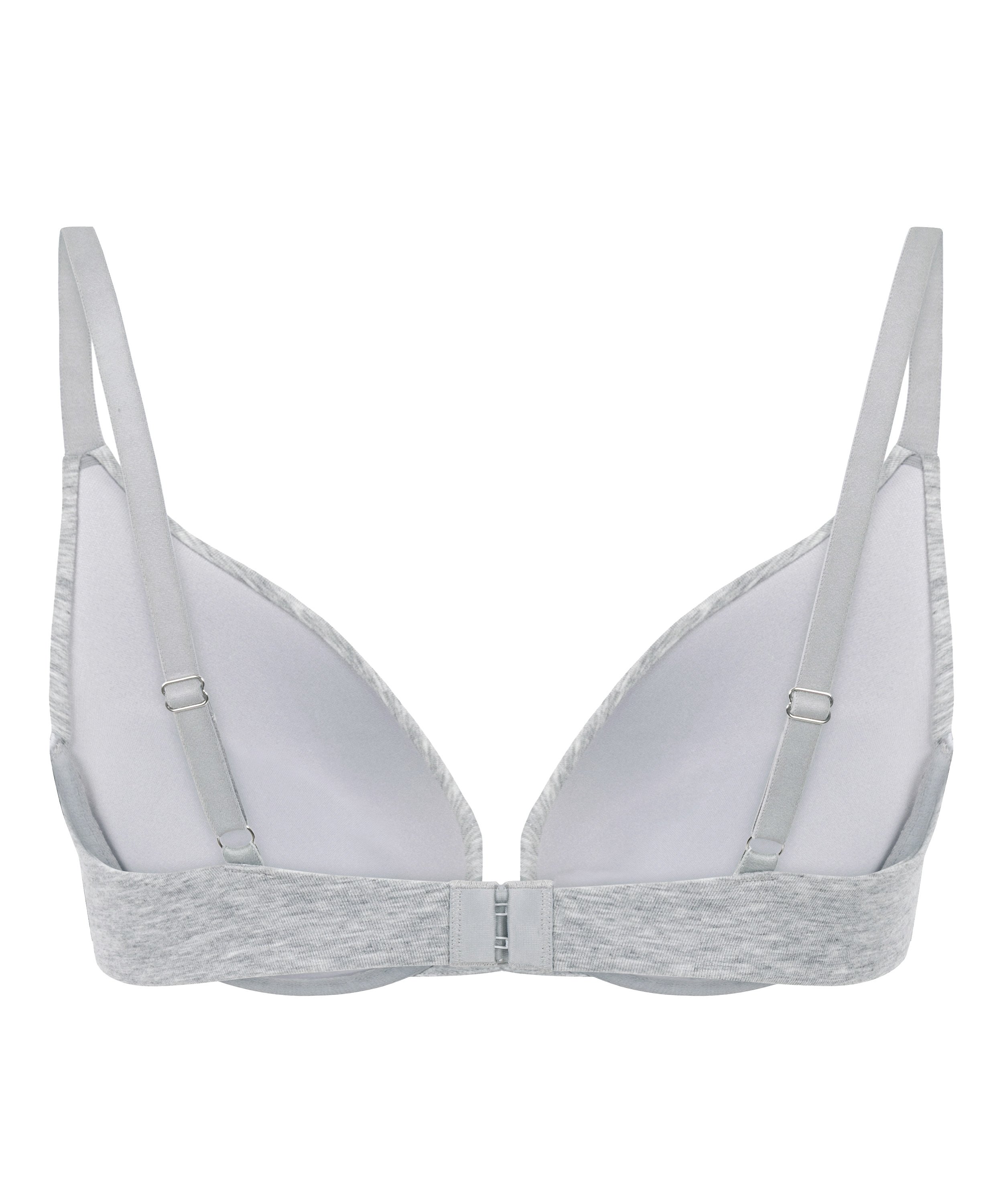 Cotton Padded Underwired Push-Up Bra, Grey, main