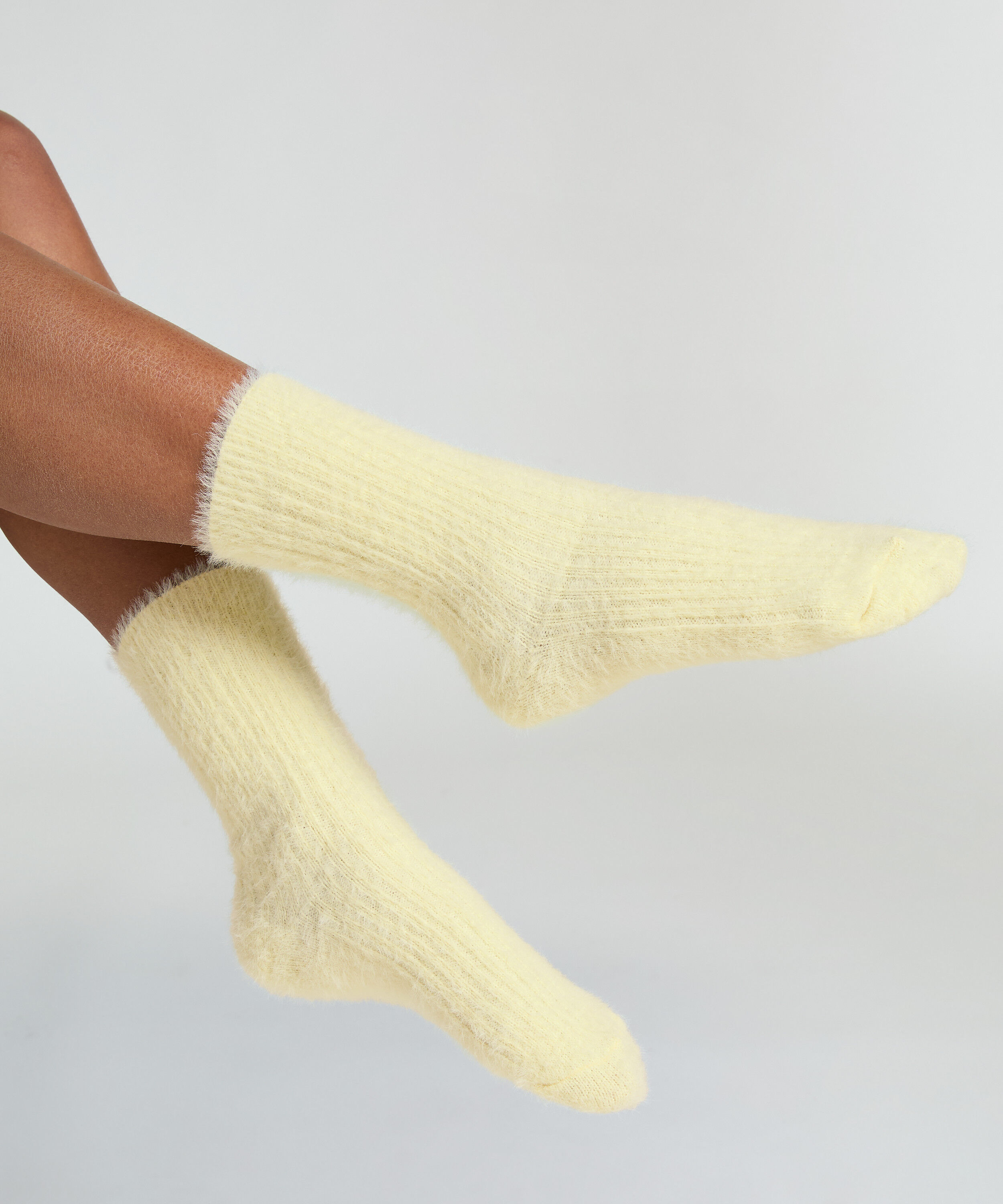 Liv Fluffy Socks, Yellow