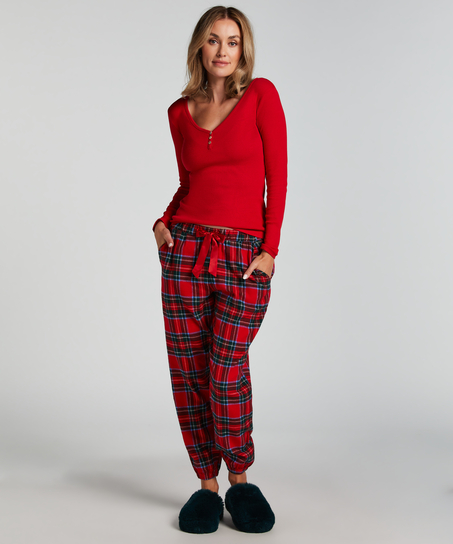 Flannel Pyjama Set, Red