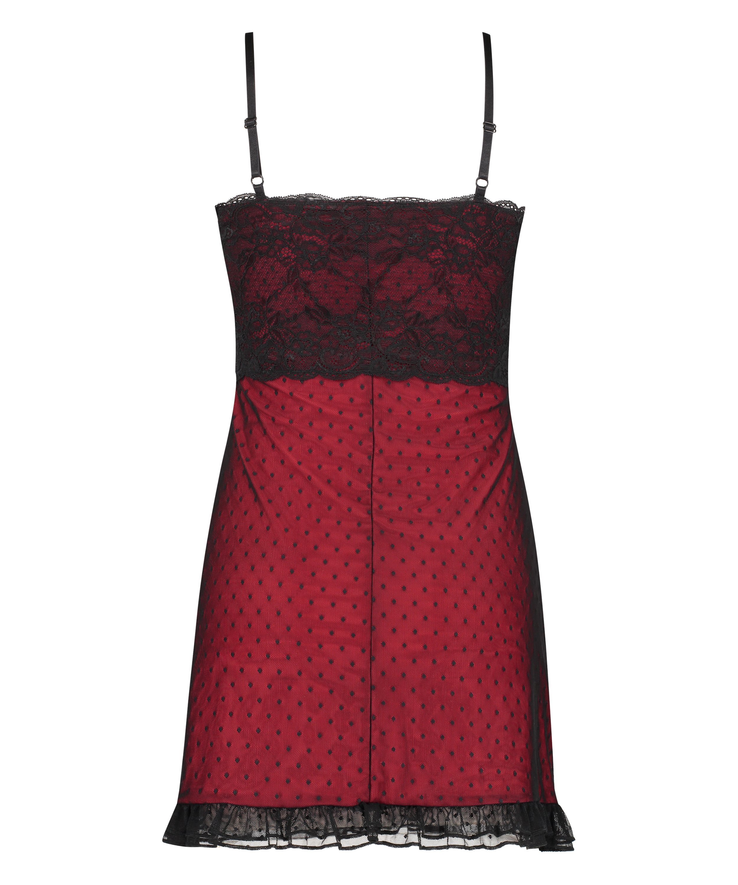 Bandeau slip dress, Red, main