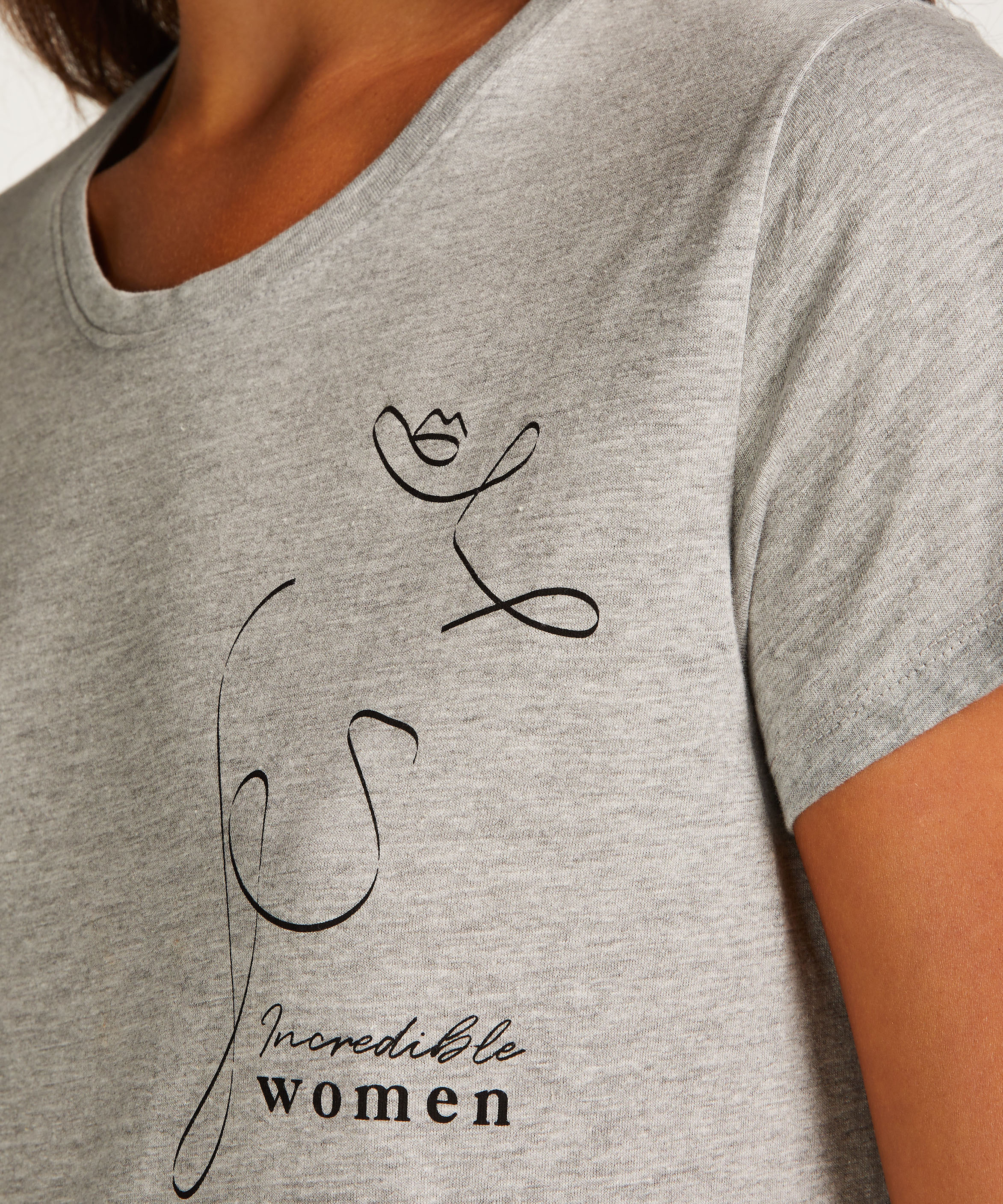 Round Neck Nightshirt, Grey, main