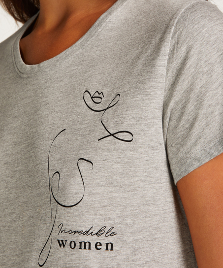 Round Neck Nightshirt, Grey