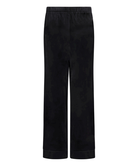 Velvet Pyjama Pants, Black