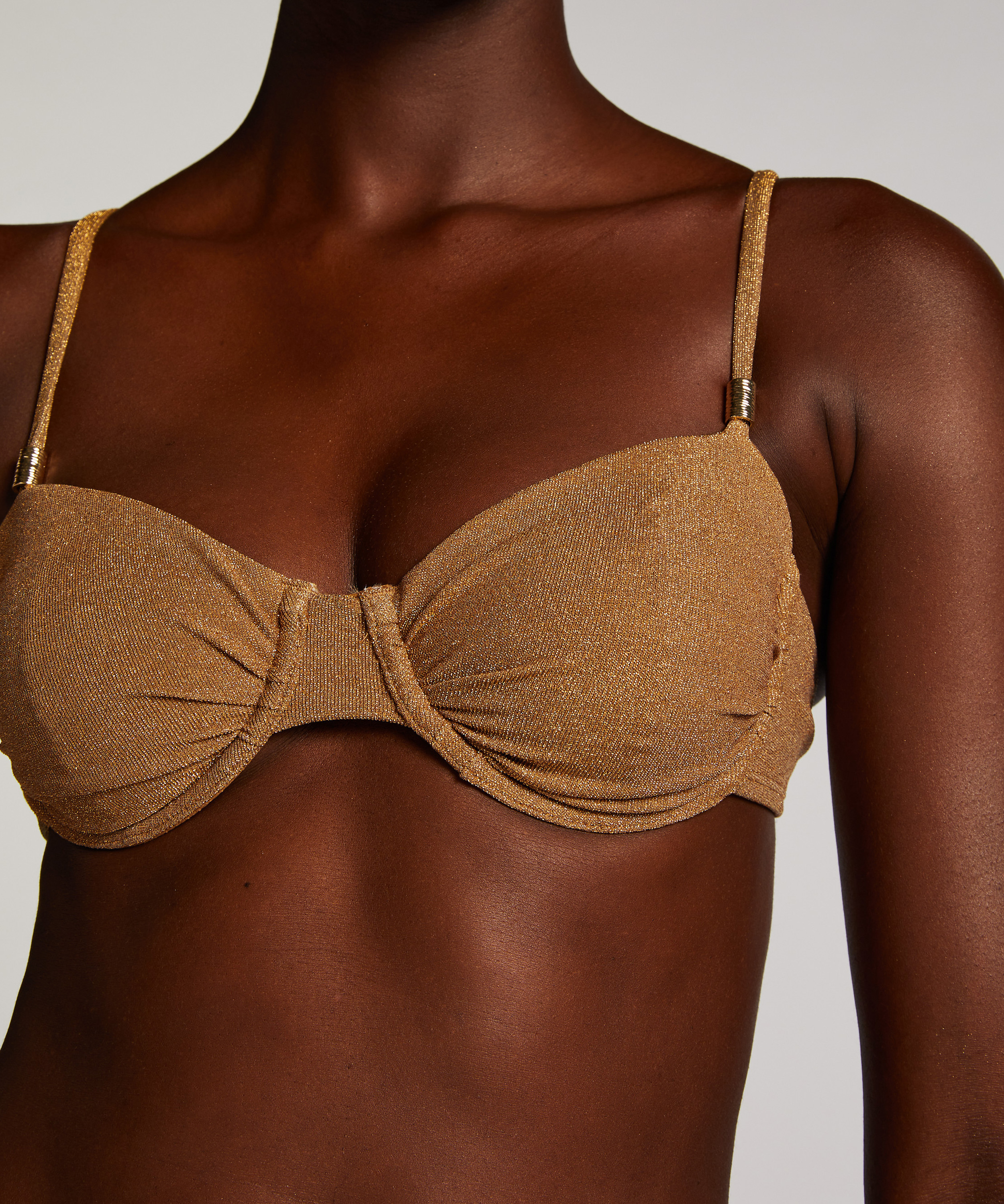Goldie Shimmer Bikini Top, Yellow, main