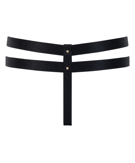 Athena Open Crotch Thong, Black