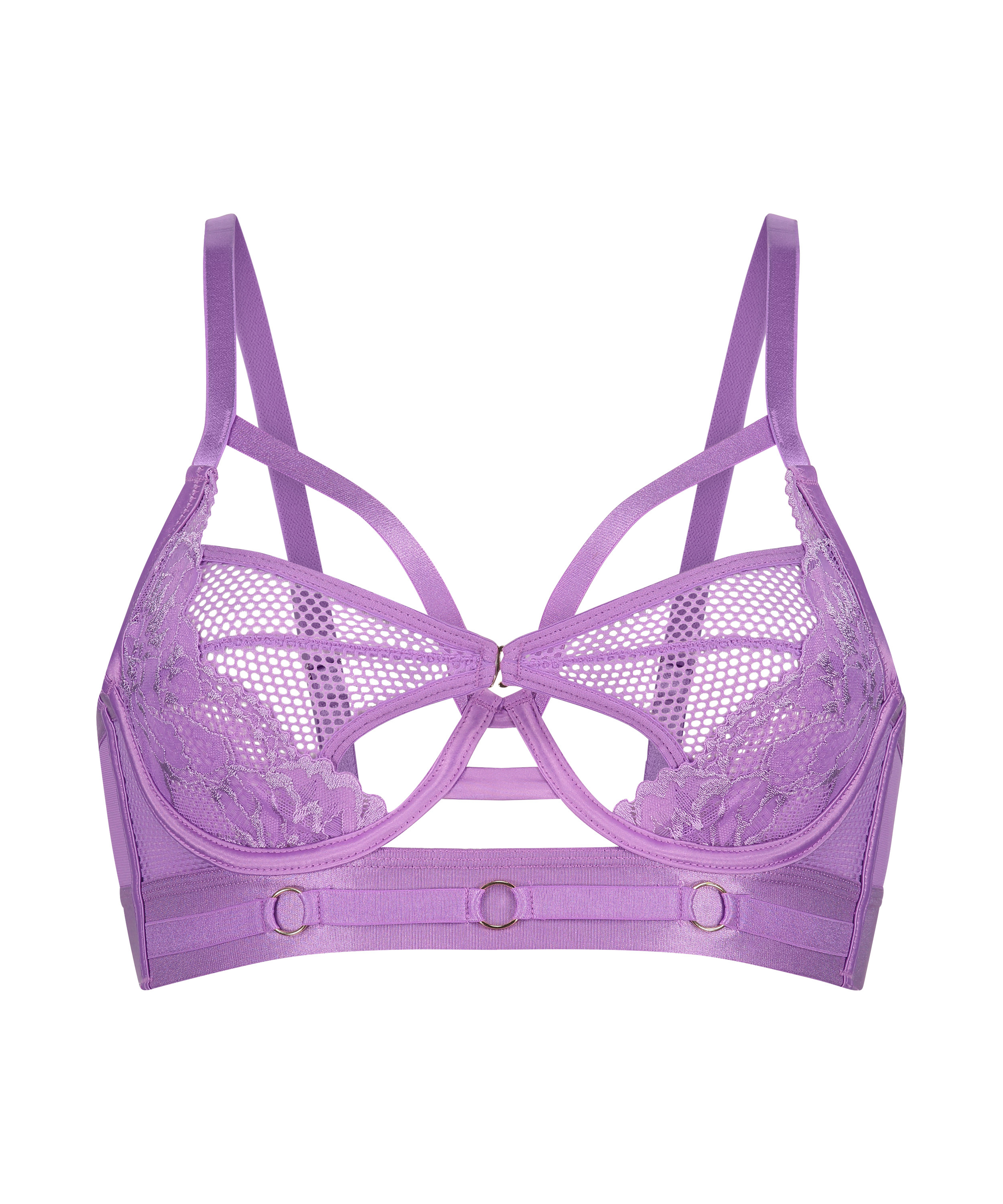 Pleasure Non-Padded Underwired Longline Bra, Purple, main