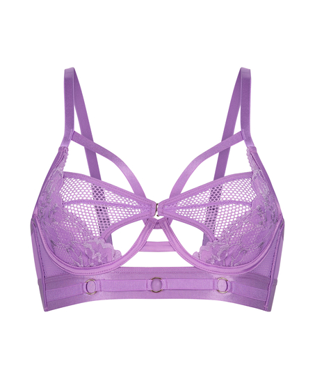 Pleasure Non-Padded Underwired Longline Bra, Purple