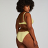 Scallop High-Leg Bikini Bottoms, Yellow