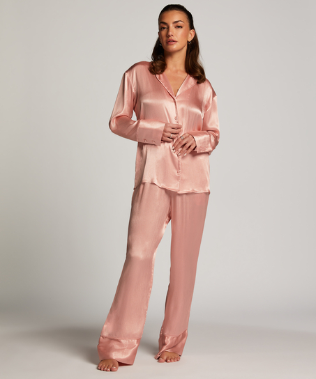 Satin Long-Sleeved Jacket, Pink
