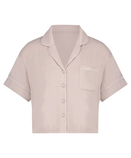 Essential Jersey Short-Sleeved Jacket, Beige