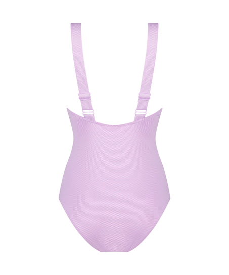Shaping Scallop Swimsuit, Purple