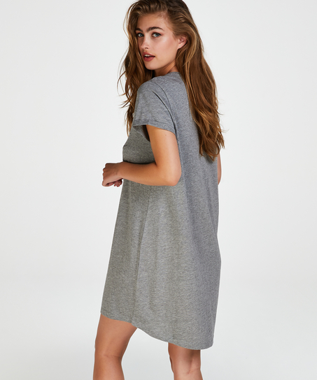 Round Neck Nightshirt, Grey