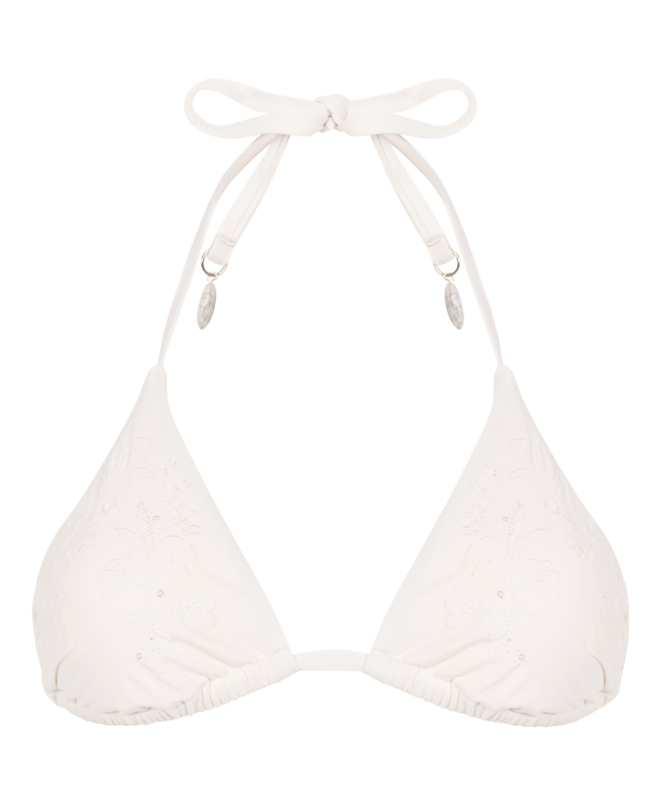 Giselle Triangle Bikini Top, White, main